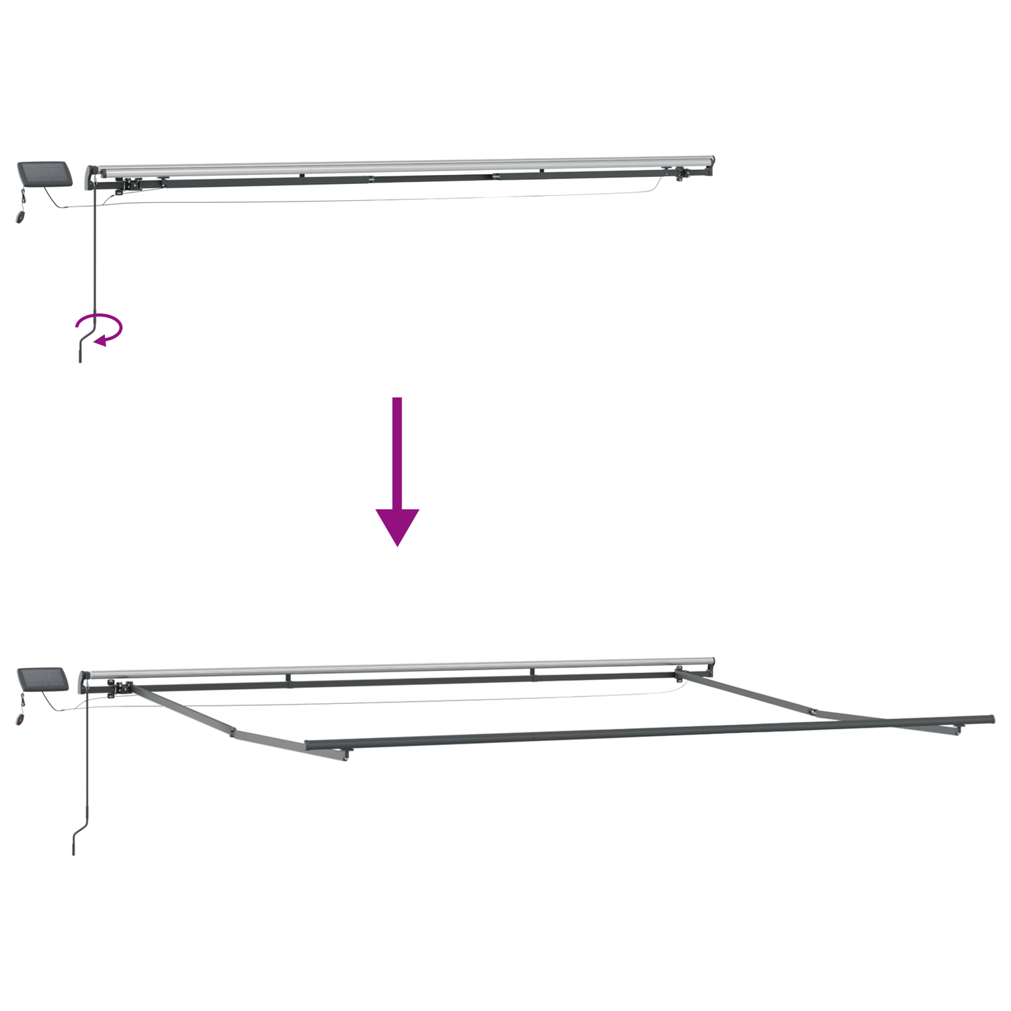 Retractable Awning Manual Multicolour 450 x 300 cm Fabric