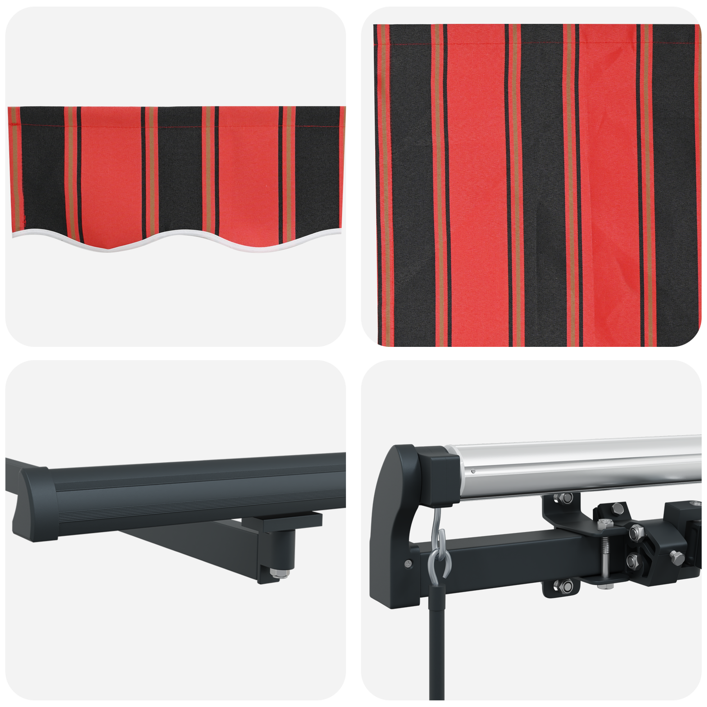 Manual Awning Manual Orange and brown 450 x 350 cm Fabric