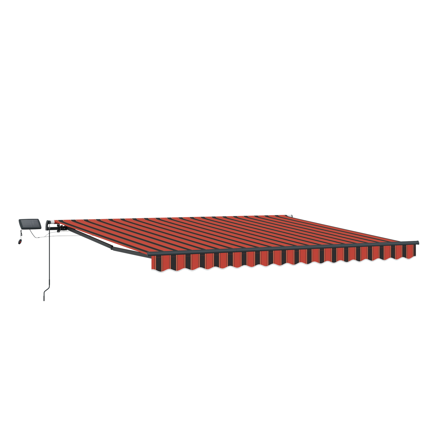 Retractable Awning Manual Orange and brown 450 x 350 cm Fabric