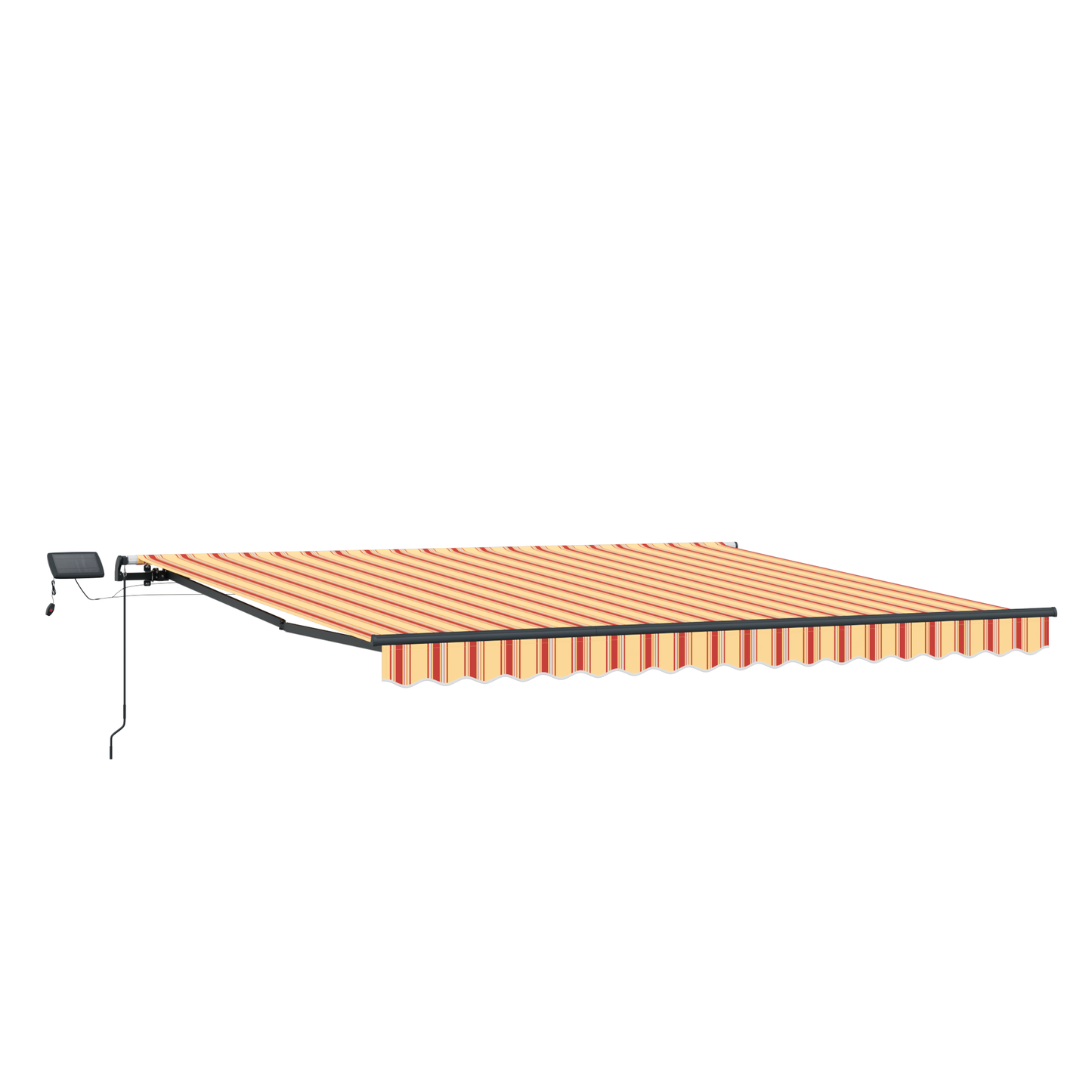 Retractable Awning Manual Yellow and orange 450 x 350 cm Fabric