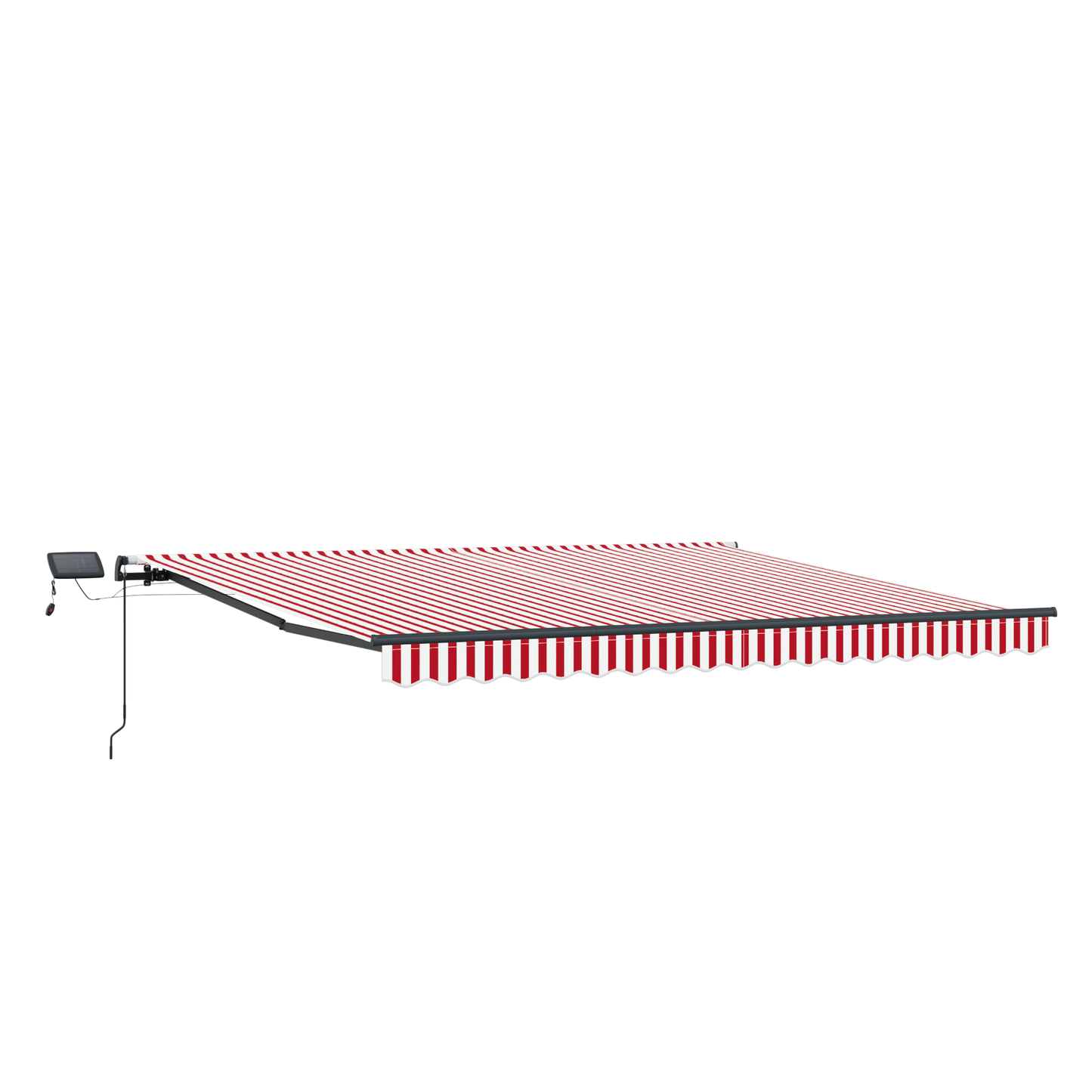 Retractable Awning Manual Red and white 450 x 350 cm Fabric