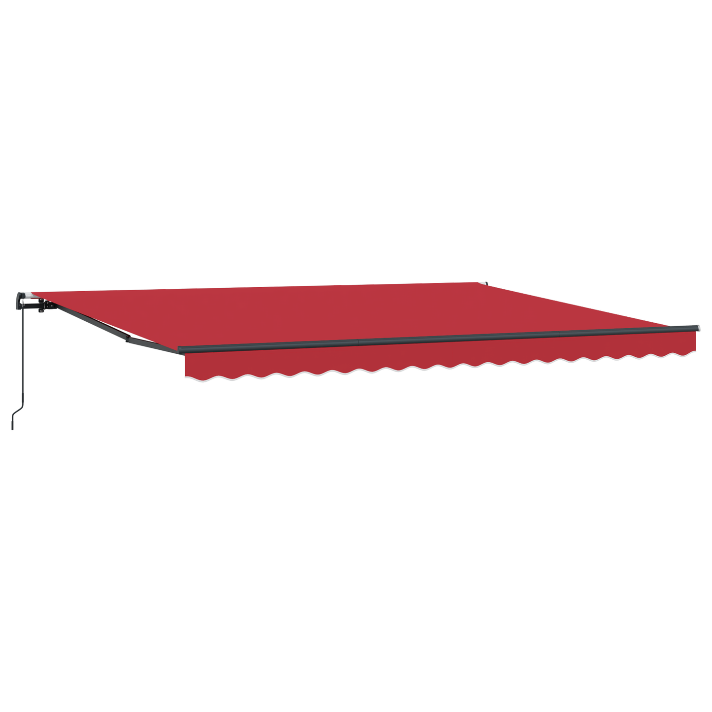 Retractable Awning Red Manual Red 450 x 350 cm Fabric