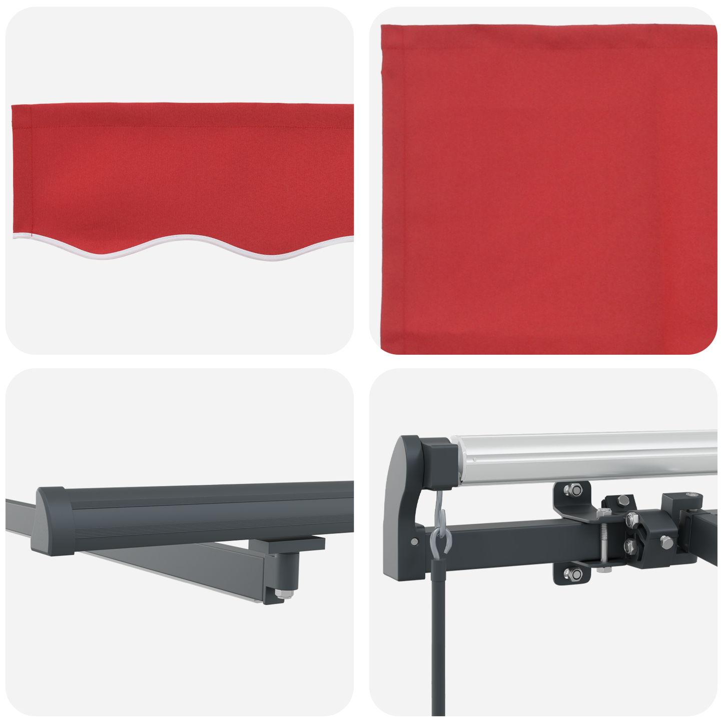 Retractable Awning Manual Red 450 x 350 cm Fabric