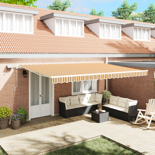 Retractable Awning with Manual 500 x 350 cm Multicolour