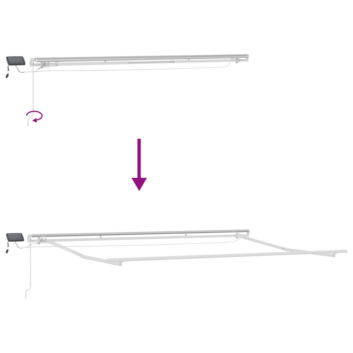 Retractable Awning with Manual 500 x 350 cm Multicolour