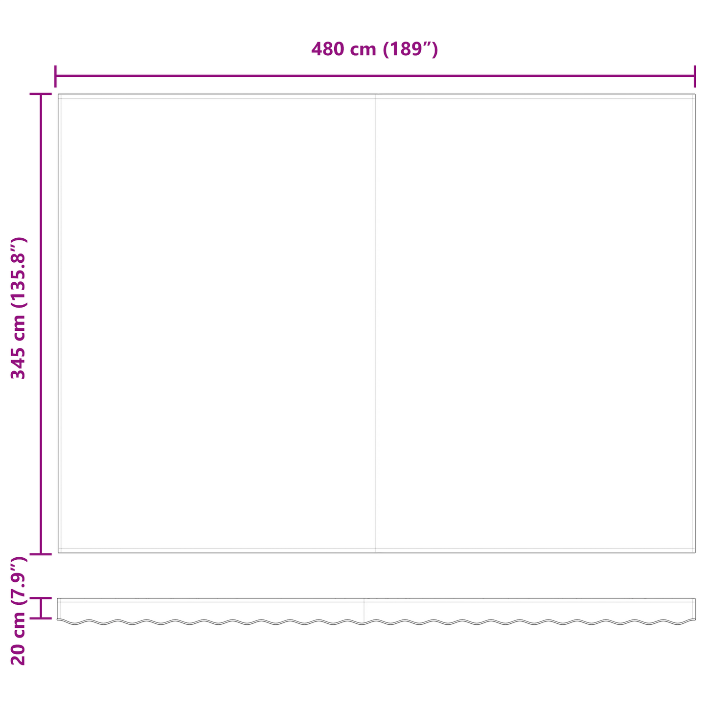Retractable Awning with Manual 500 x 350 cm Multicolour