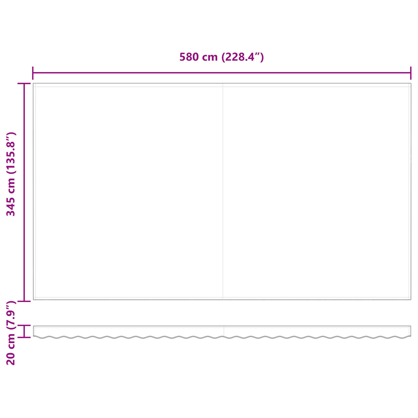 Retractable Awning Manual Multicolour 600 x 350 cm Fabric