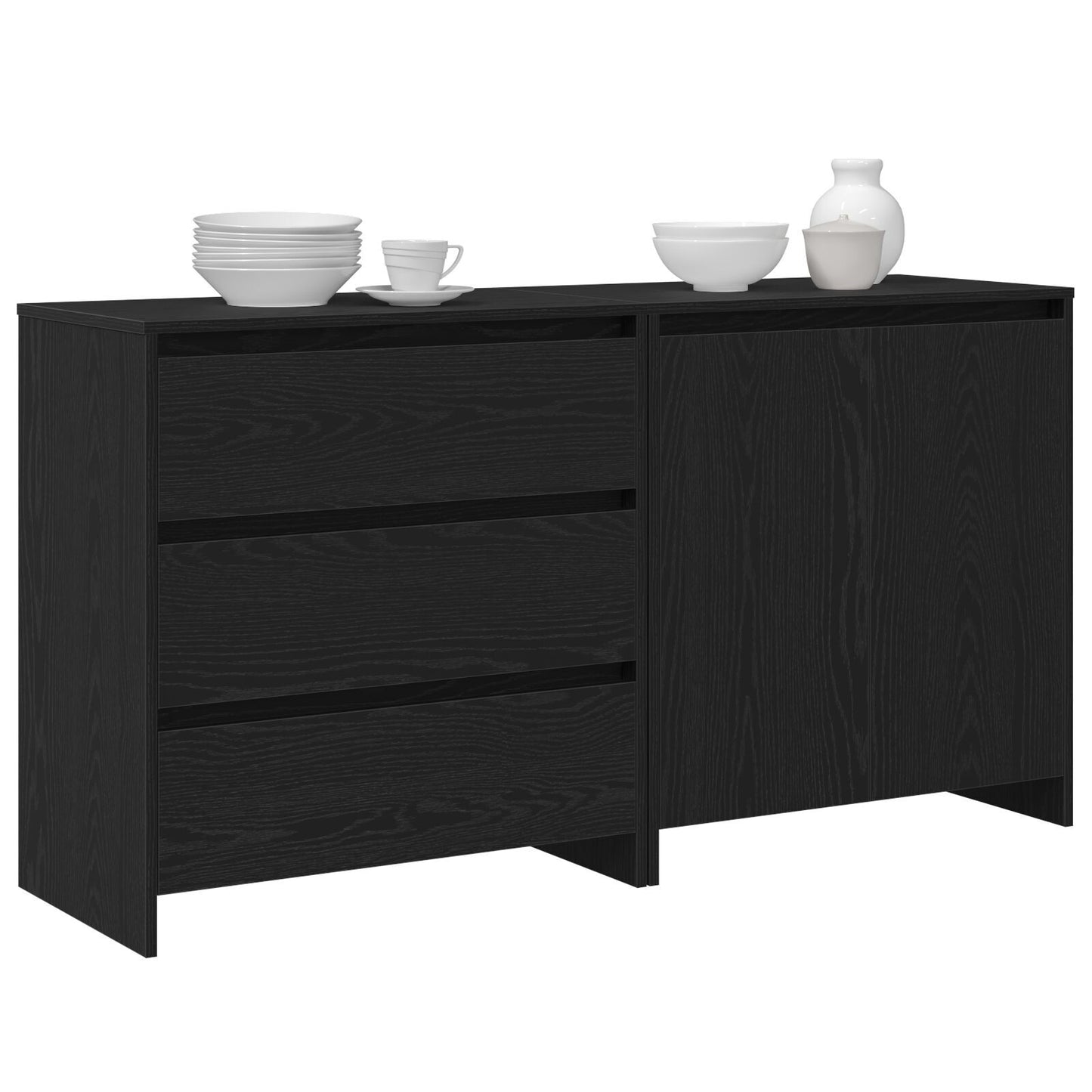 Sideboard 2 pcs Black 70 x 41 x 75 cm Engineered wood