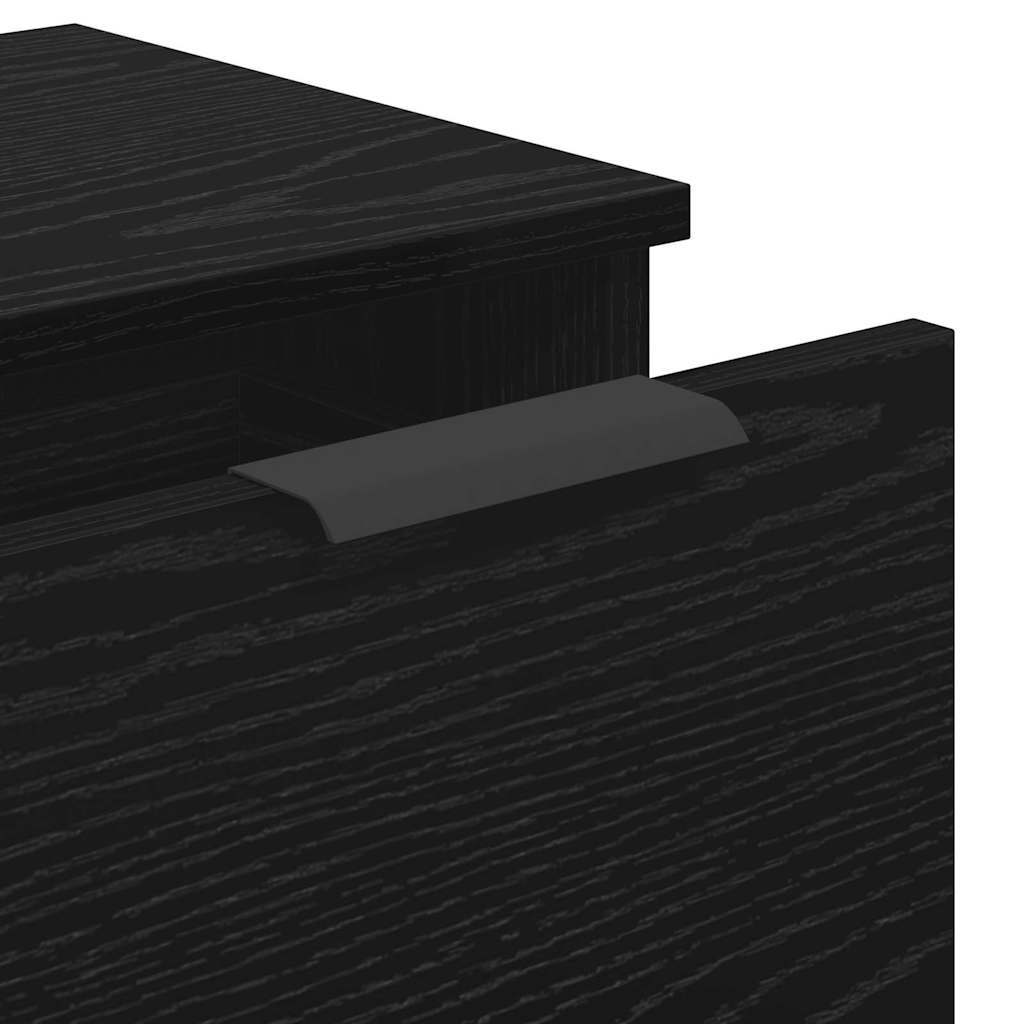 Sideboard with Drawer 3 pcs Black Oak Engineered Wood