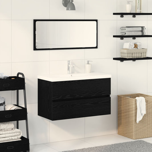 Sink Cabinet Black oak 80 x 39 x 62 cm Engineered wood