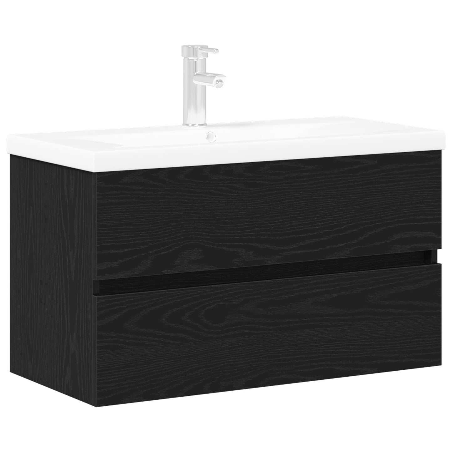 Sink Cabinet Black oak 80 x 39 x 62 cm Engineered wood