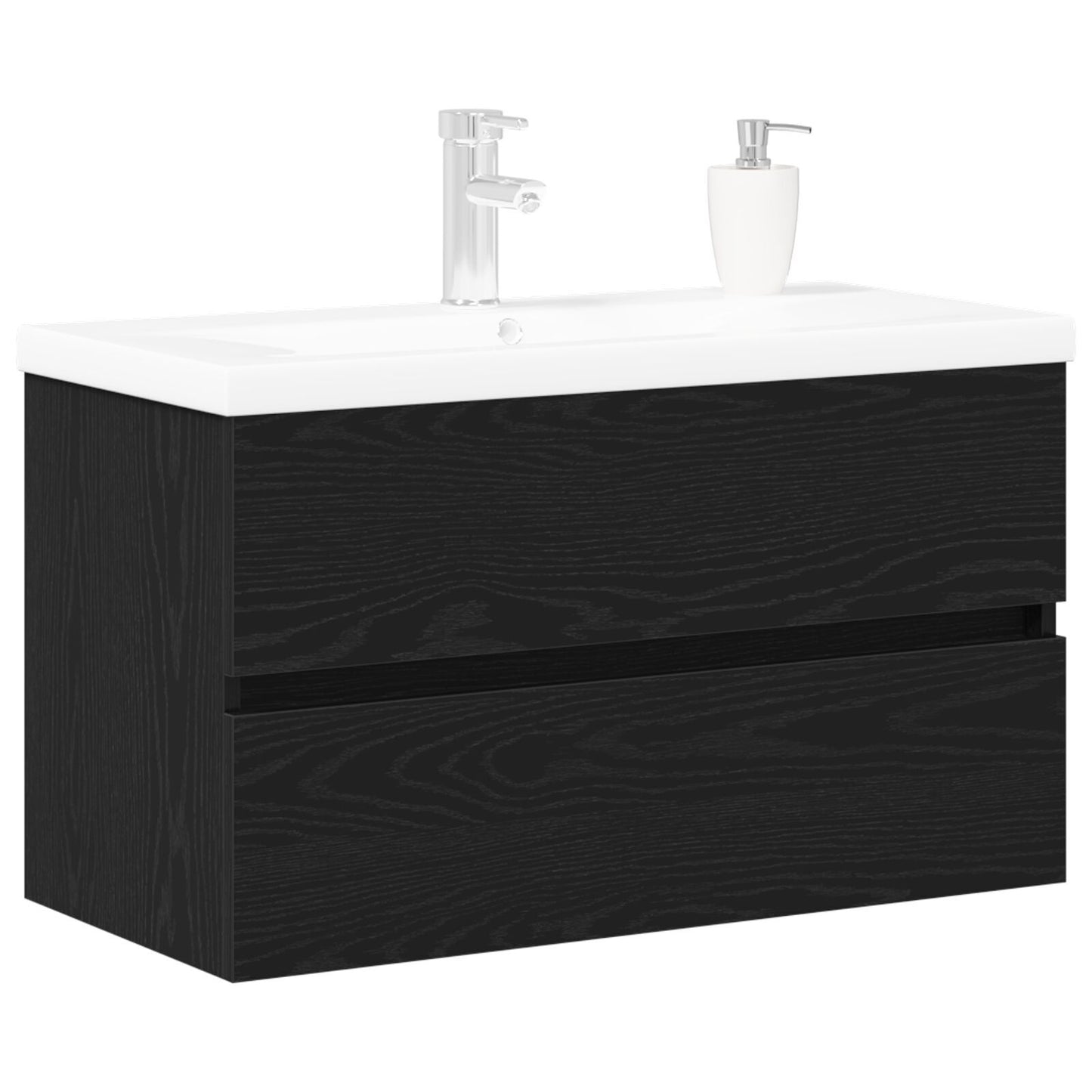 Sink Cabinet Black oak 80 x 39 x 62 cm Engineered wood