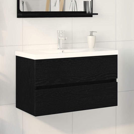 Sink Cabinet Black oak 80 x 39 x 62 cm Engineered wood