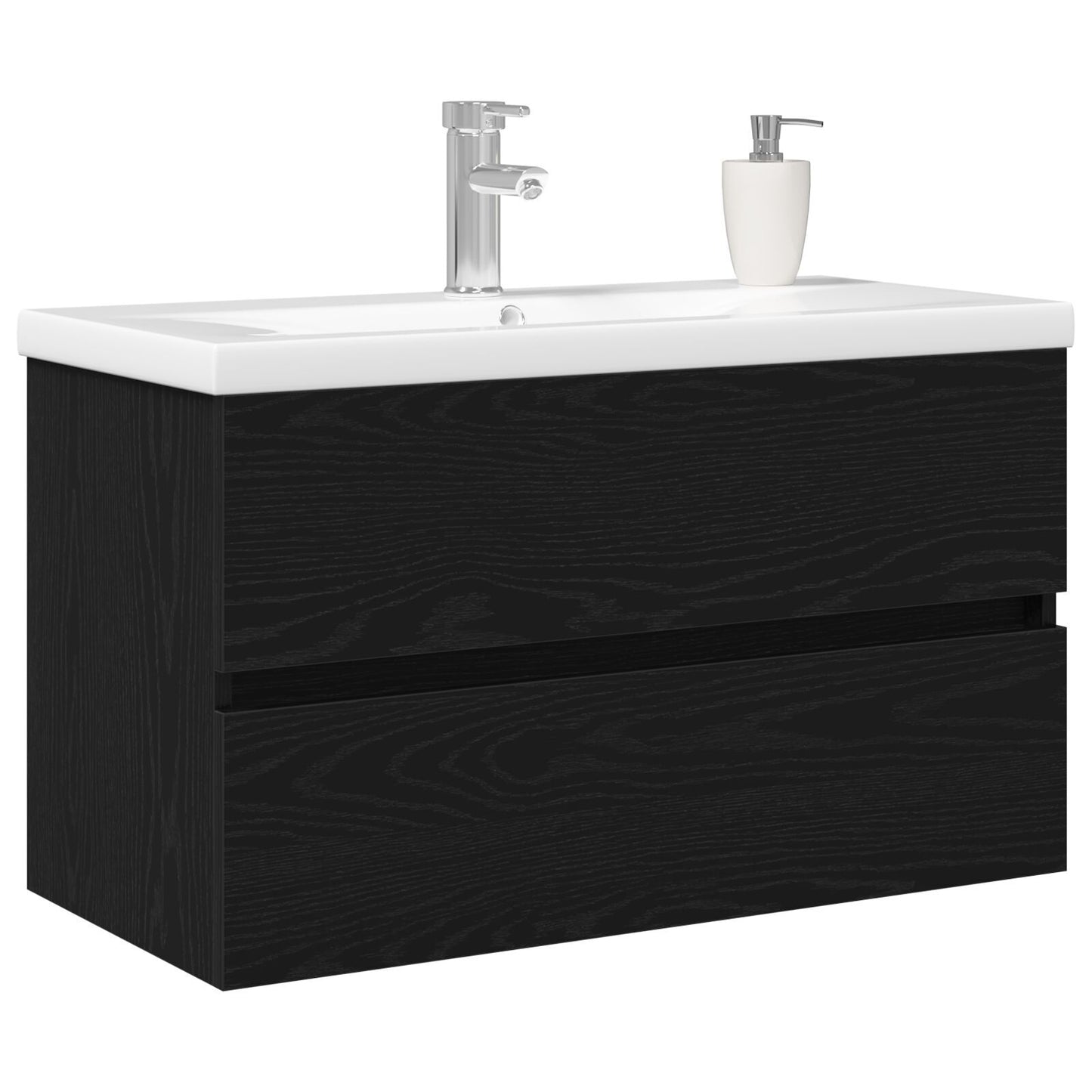 Sink Cabinet Black oak 80 x 39 x 62 cm Engineered wood