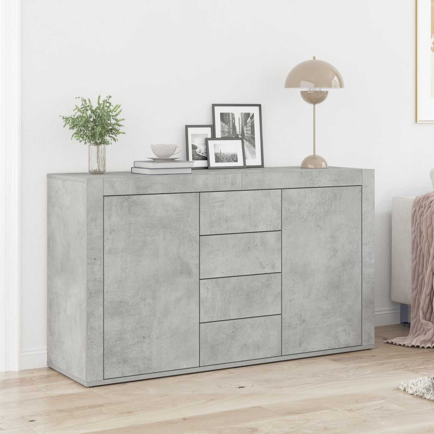 Sideboard Concrete grey 120 x 36 x 69 cm Engineered wood