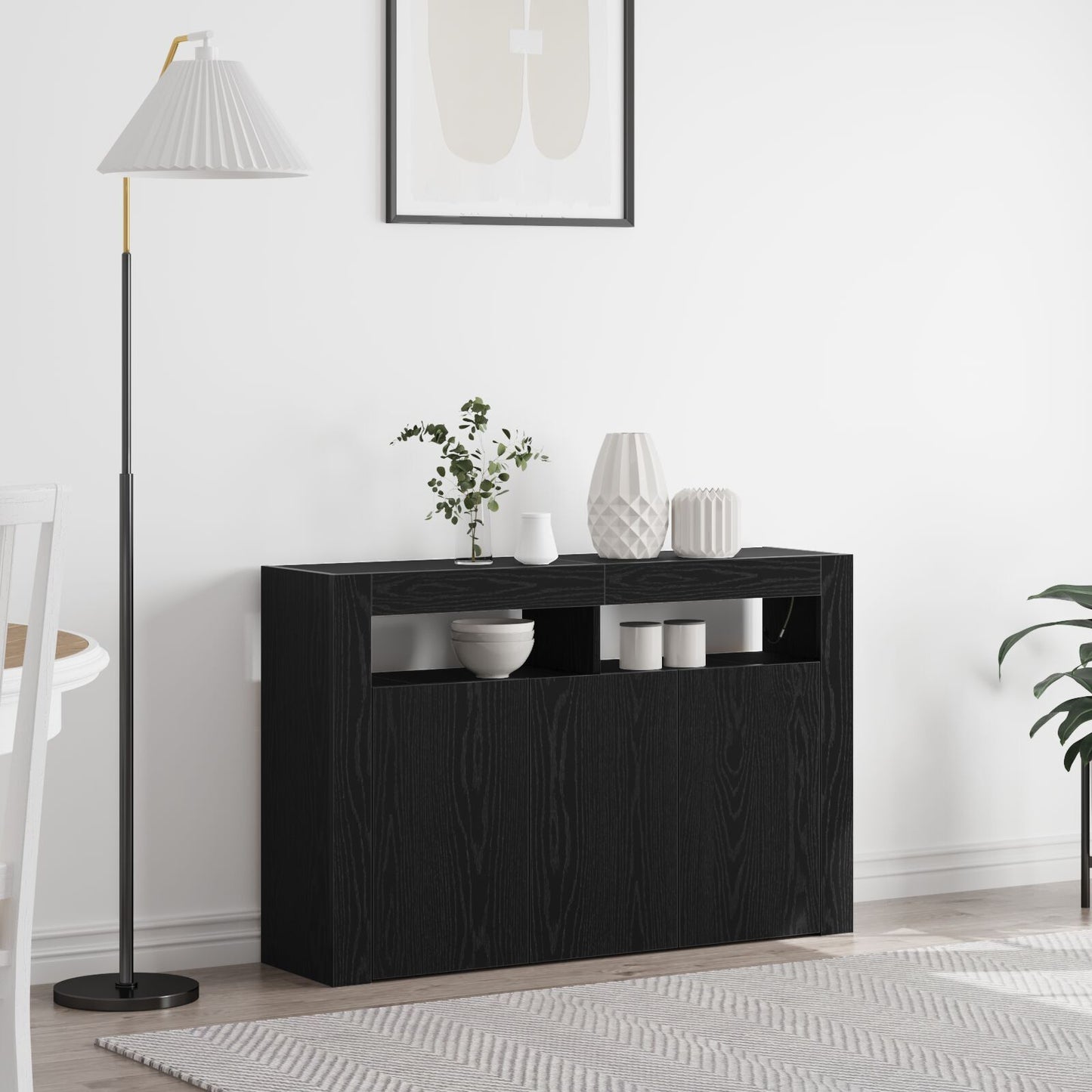 Sideboard Black oak 116 x 30 x 75 cm Engineered wood