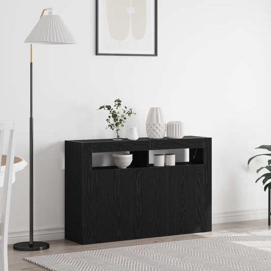 Sideboard Black oak 116 x 30 x 75 cm Engineered wood