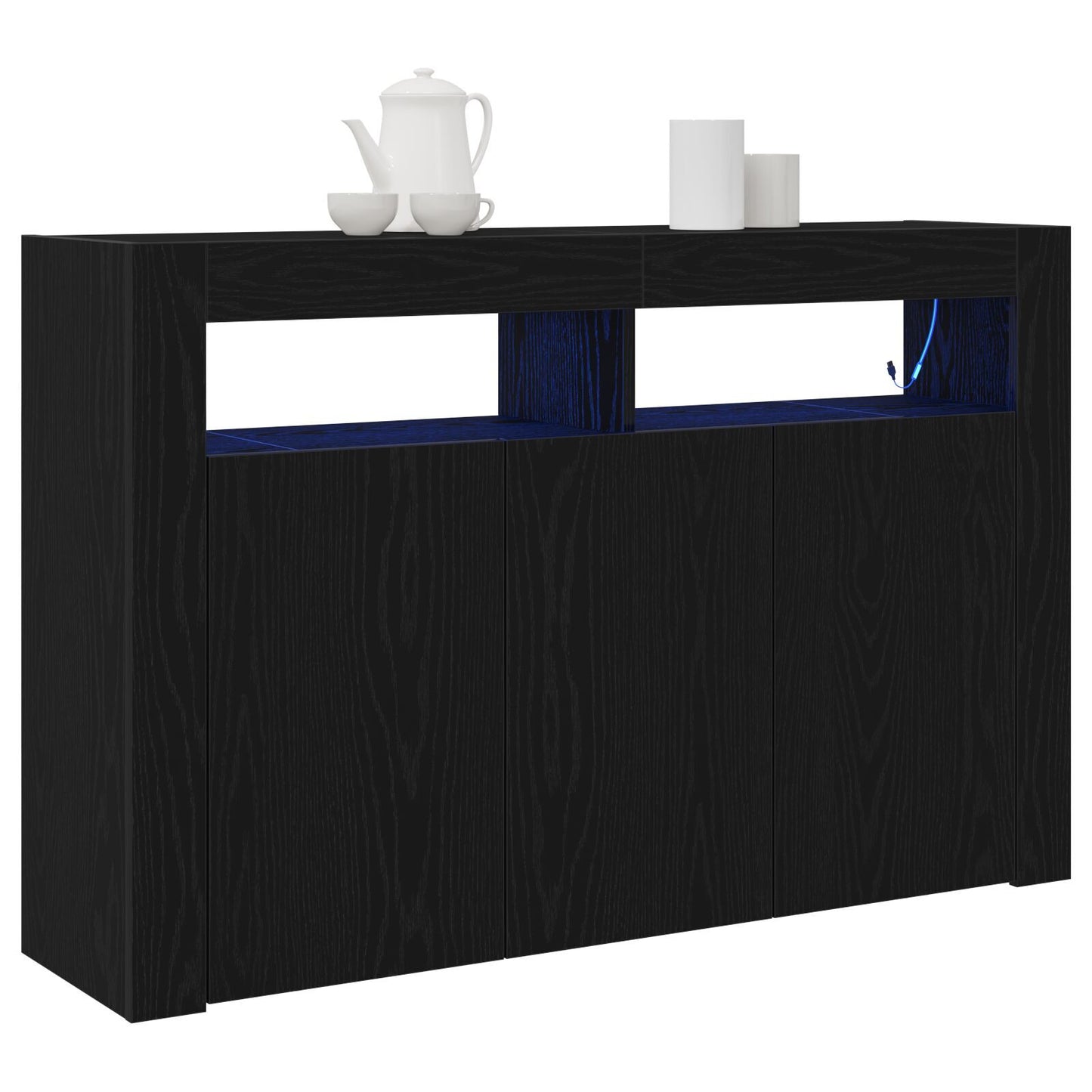 Sideboard Black oak 116 x 30 x 75 cm Engineered wood