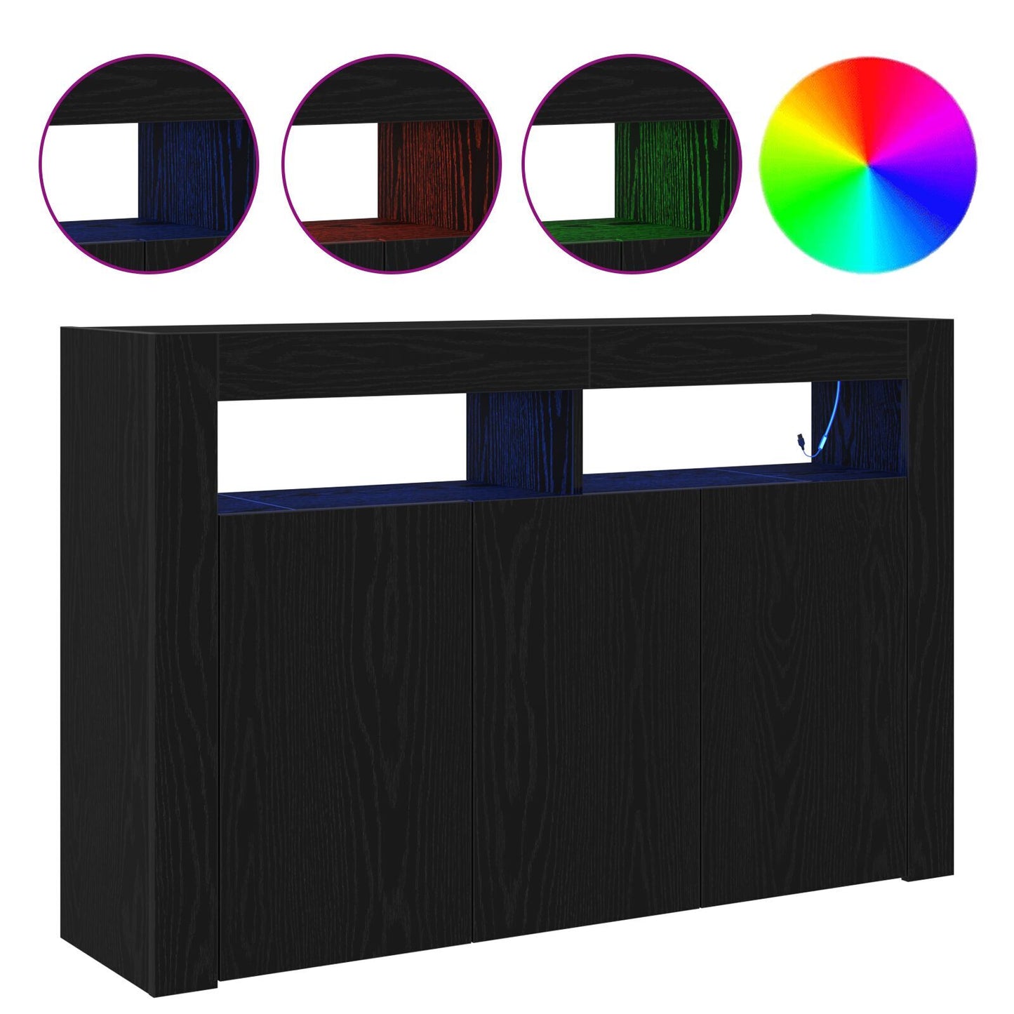 Sideboard Black oak 116 x 30 x 75 cm Engineered wood