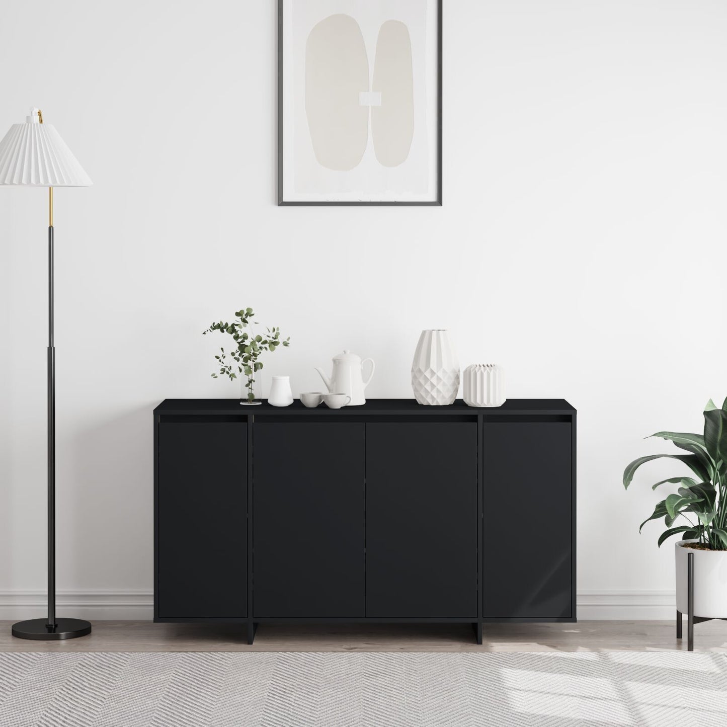 Sideboard Black 135 x 41 x 69 cm Engineered wood