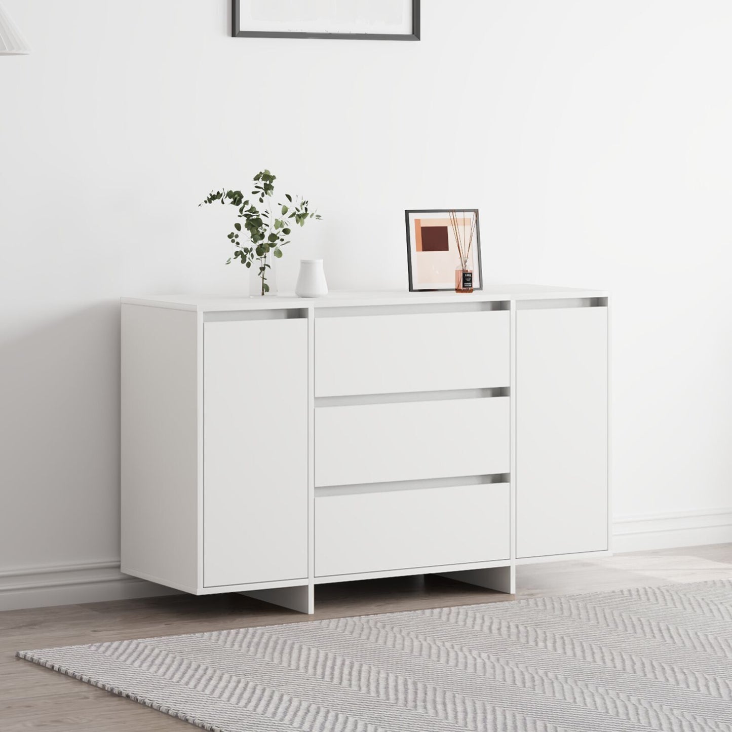 Sideboard with Drawer White 120 x 41 x 75 cm Engineered wood