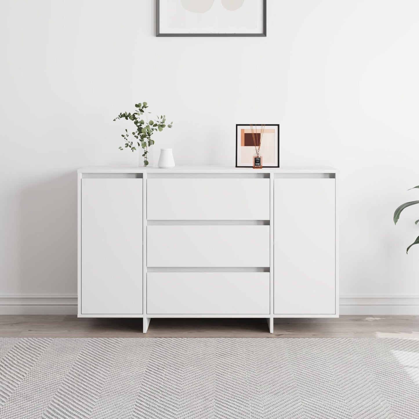 Sideboard with Drawer White 120 x 41 x 75 cm Engineered wood