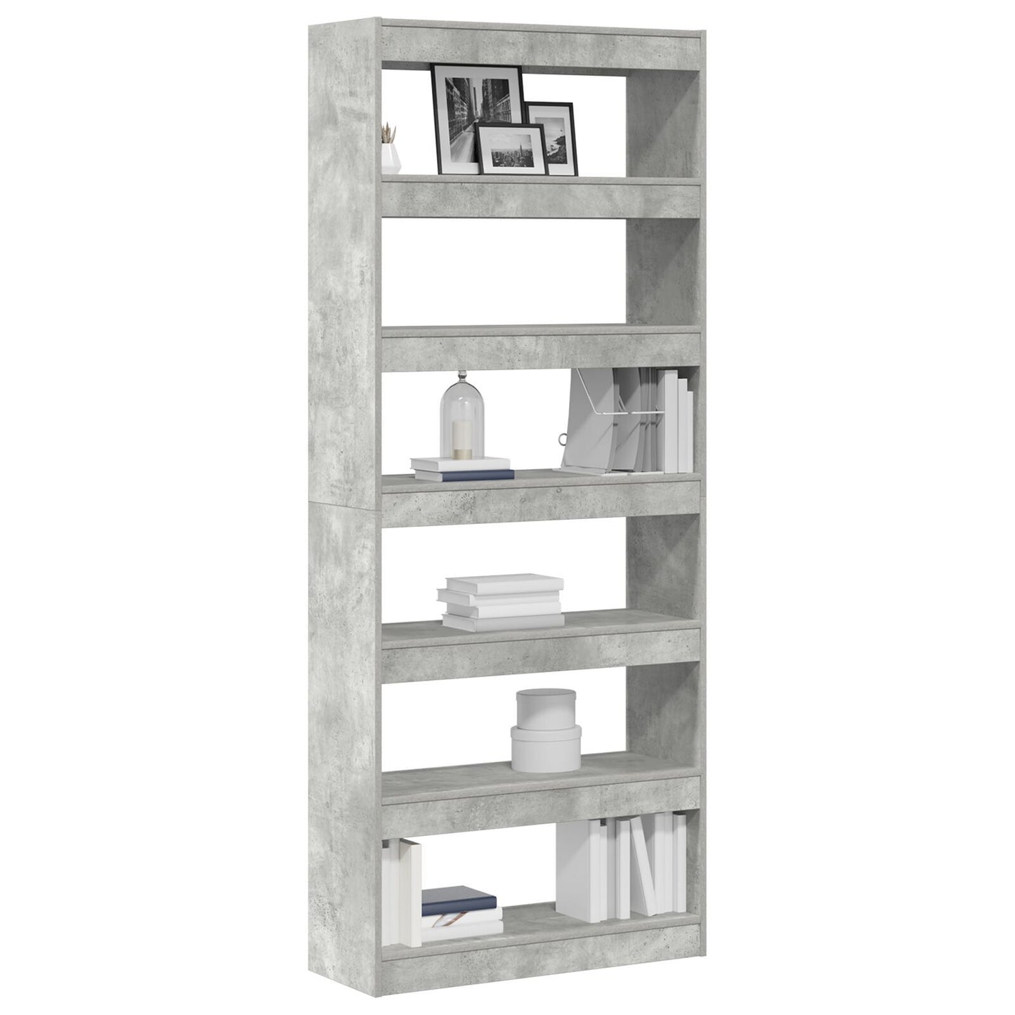 Bookcase Concrete grey 80 x 30 x 198 cm Engineered wood