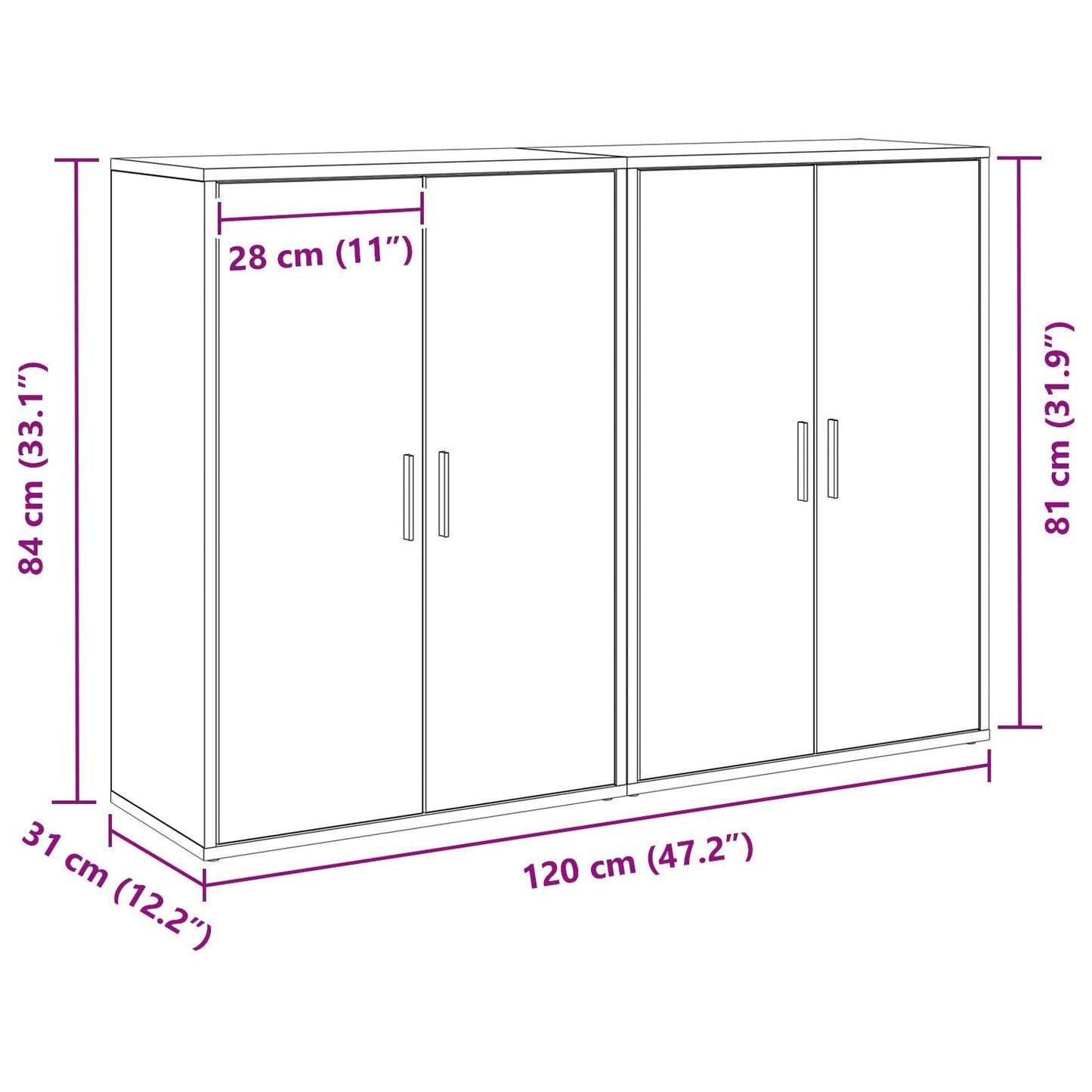 Sideboard Artisan oak 60 x 31 x 84 cm Engineered wood