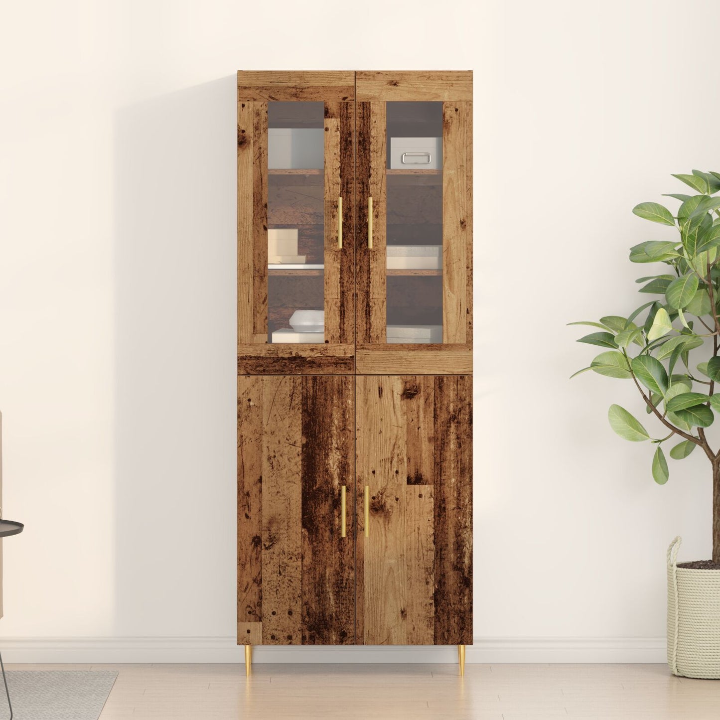 Highboard 2 pcs Old wood 69.5 x 34 x 180 cm Engineered wood