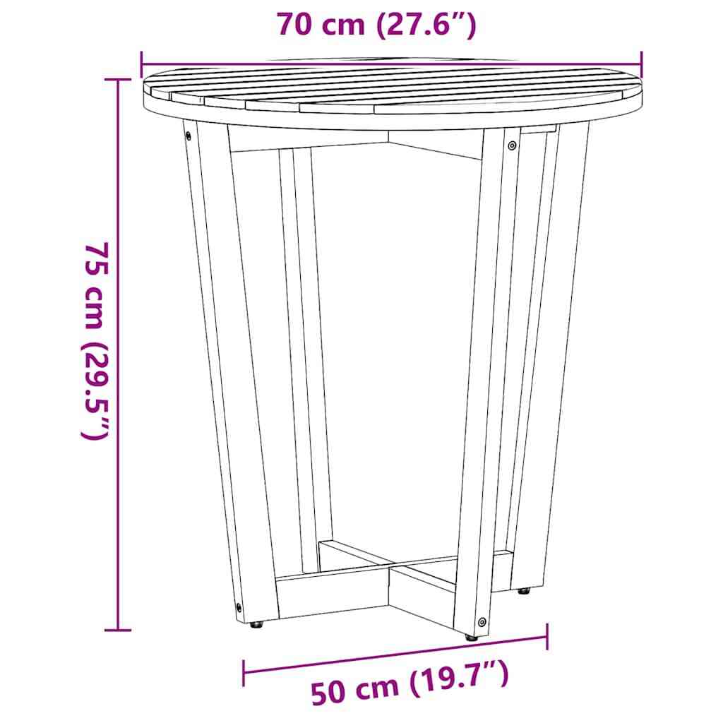 3 Piece Garden Dining Set Solid Wood Acacia