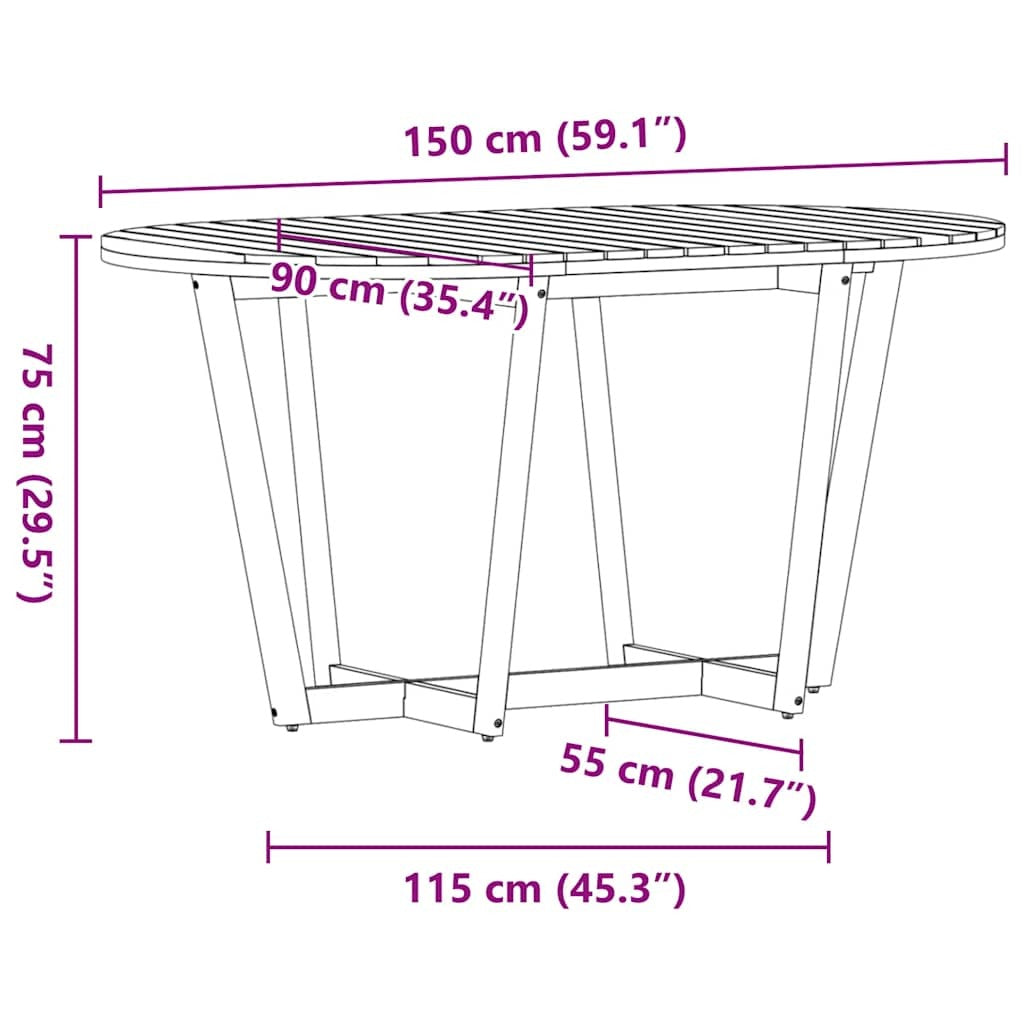 5 Piece Garden Dining Set Solid Wood Acacia