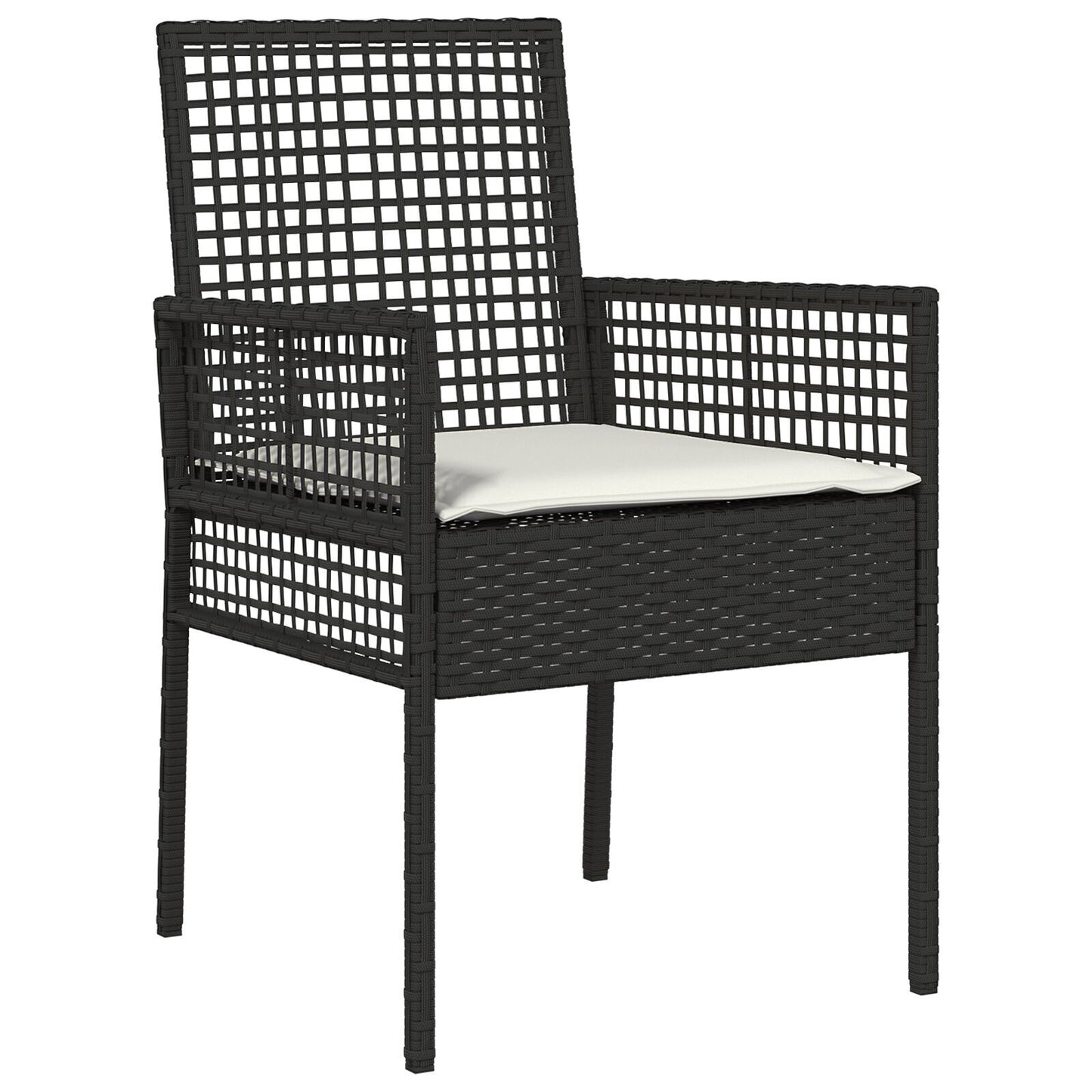 Garden Bistro Set 3 pcs Black Poly rattan