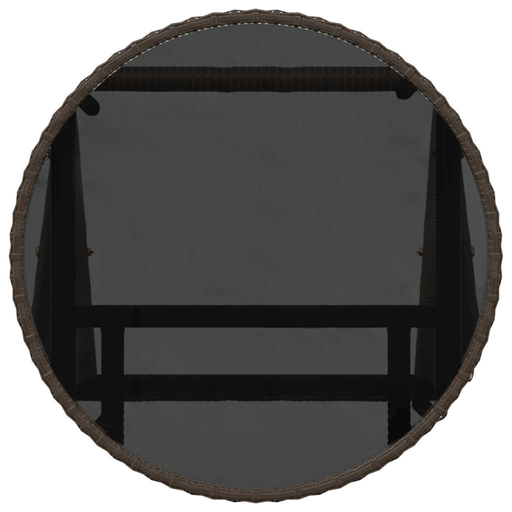 Garden Bistro Set 3 pcs Brown Poly rattan