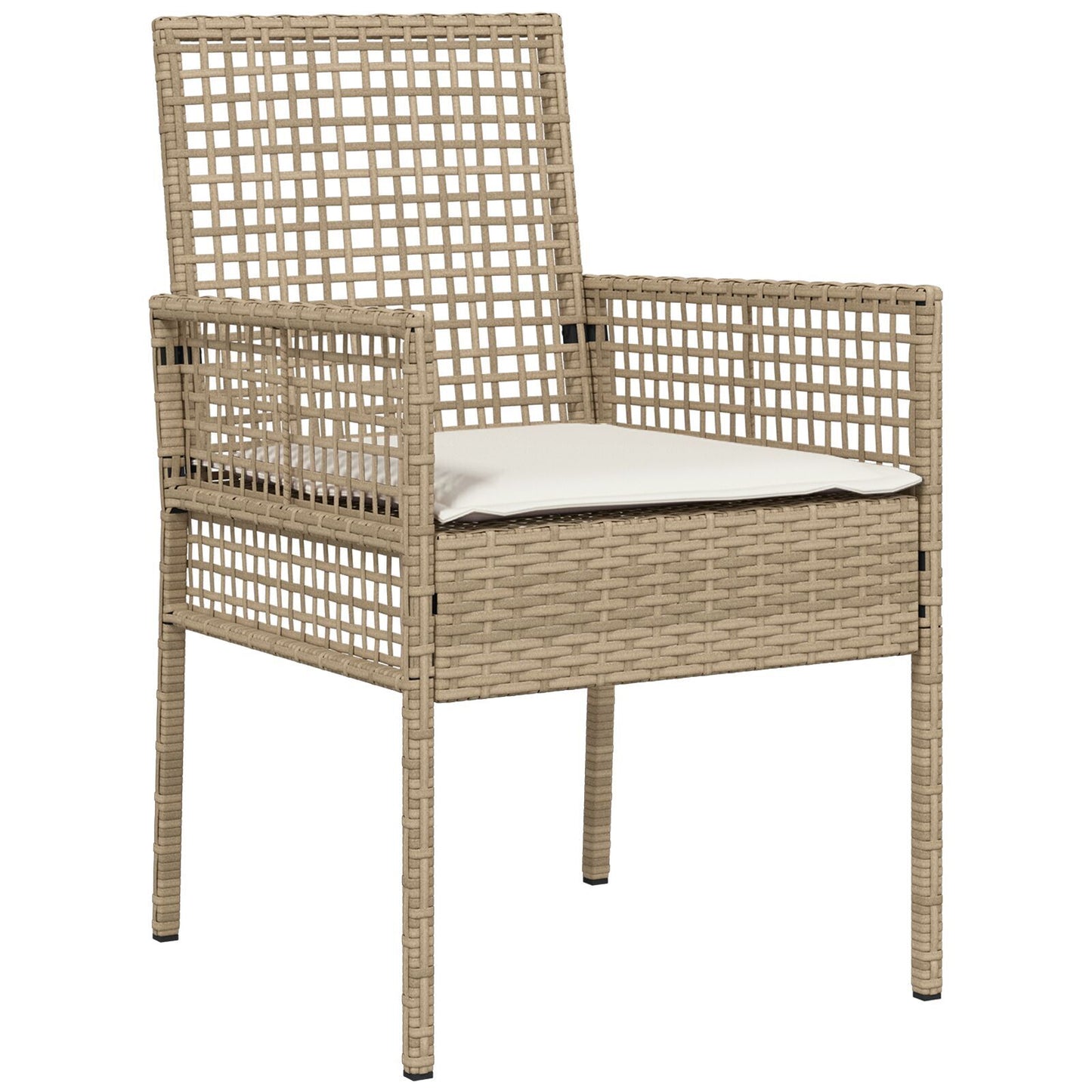 Garden Bistro Set 3 pcs Beige Poly rattan