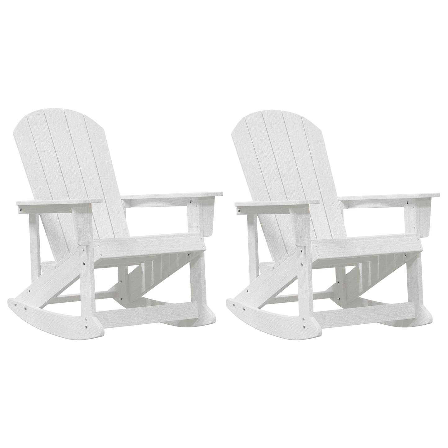 Adirondack Rocking Chairs 2 pcs White HDPE