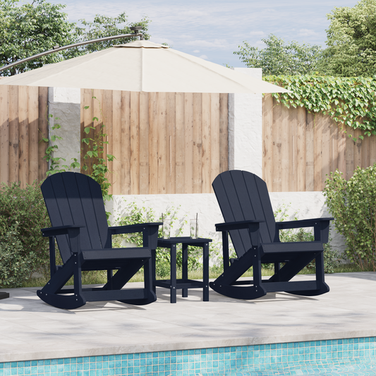 Adirondack Rocking Chairs 2 pcs Navy blue HDPE