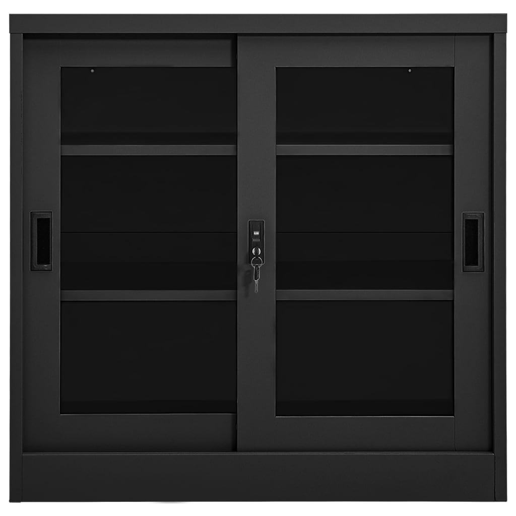 Sliding Door Cabinet Anthracite 90x40x90 cm Steel