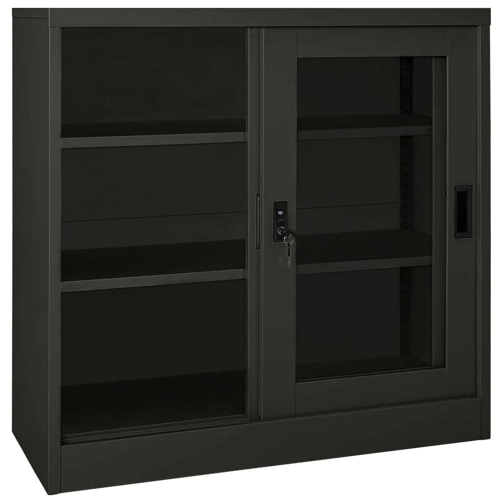 Sliding Door Cabinet Anthracite 90x40x90 cm Steel