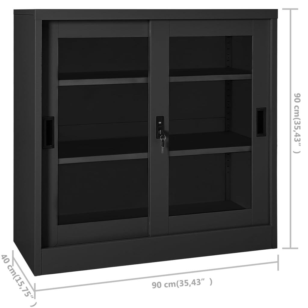 Sliding Door Cabinet Anthracite 90x40x90 cm Steel