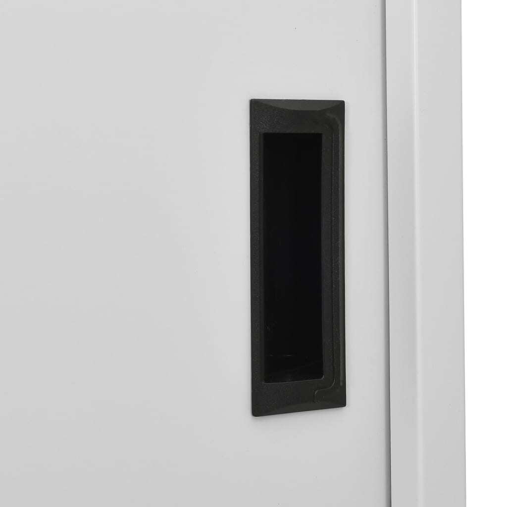 Office Cabinet with Sliding Door Light Grey 90x40x180 cm Steel