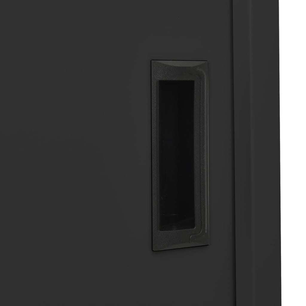 Office Cabinet with Sliding Door Anthracite 90x40x180 cm Steel