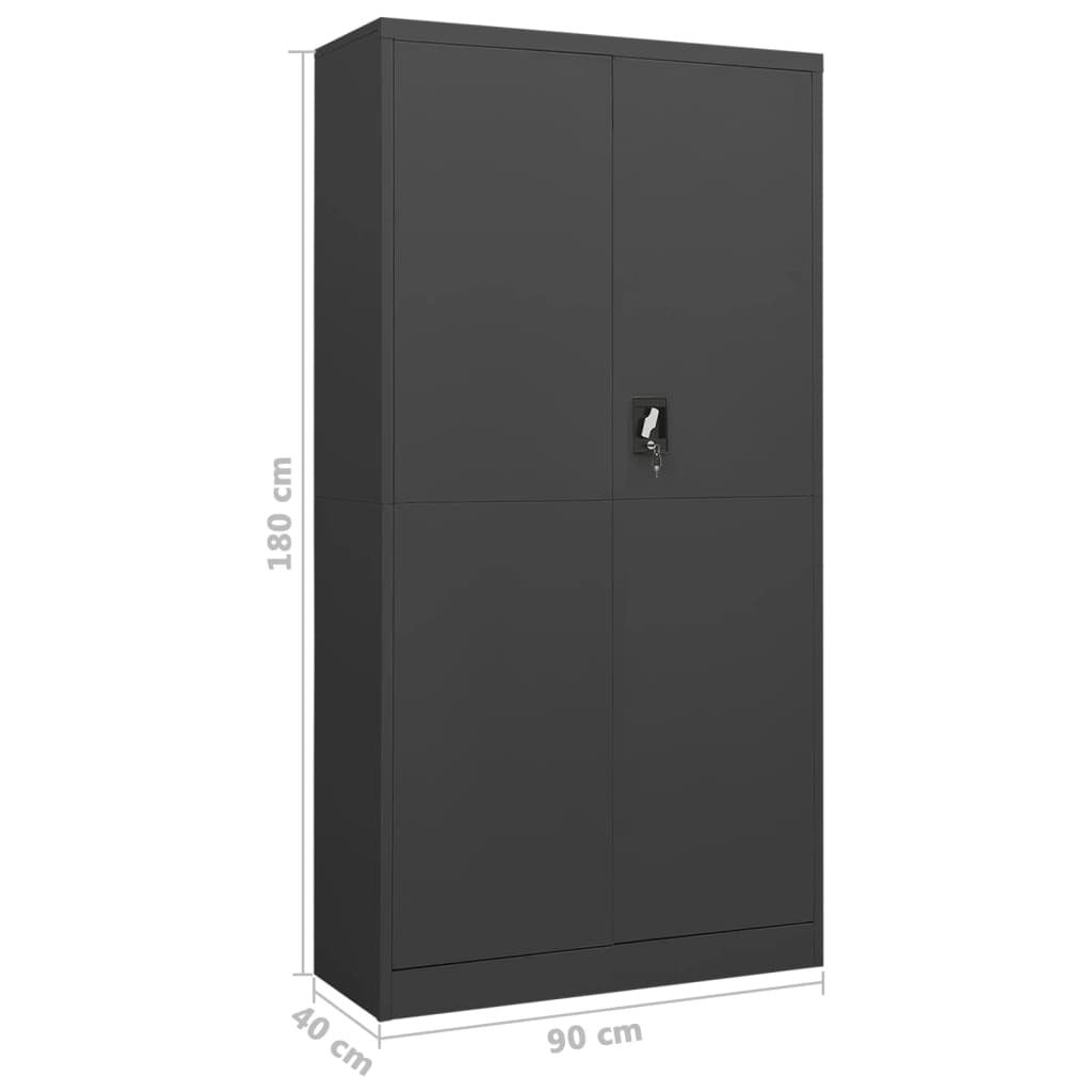 Locker Cabinet Anthracite 90x40x180 cm Steel