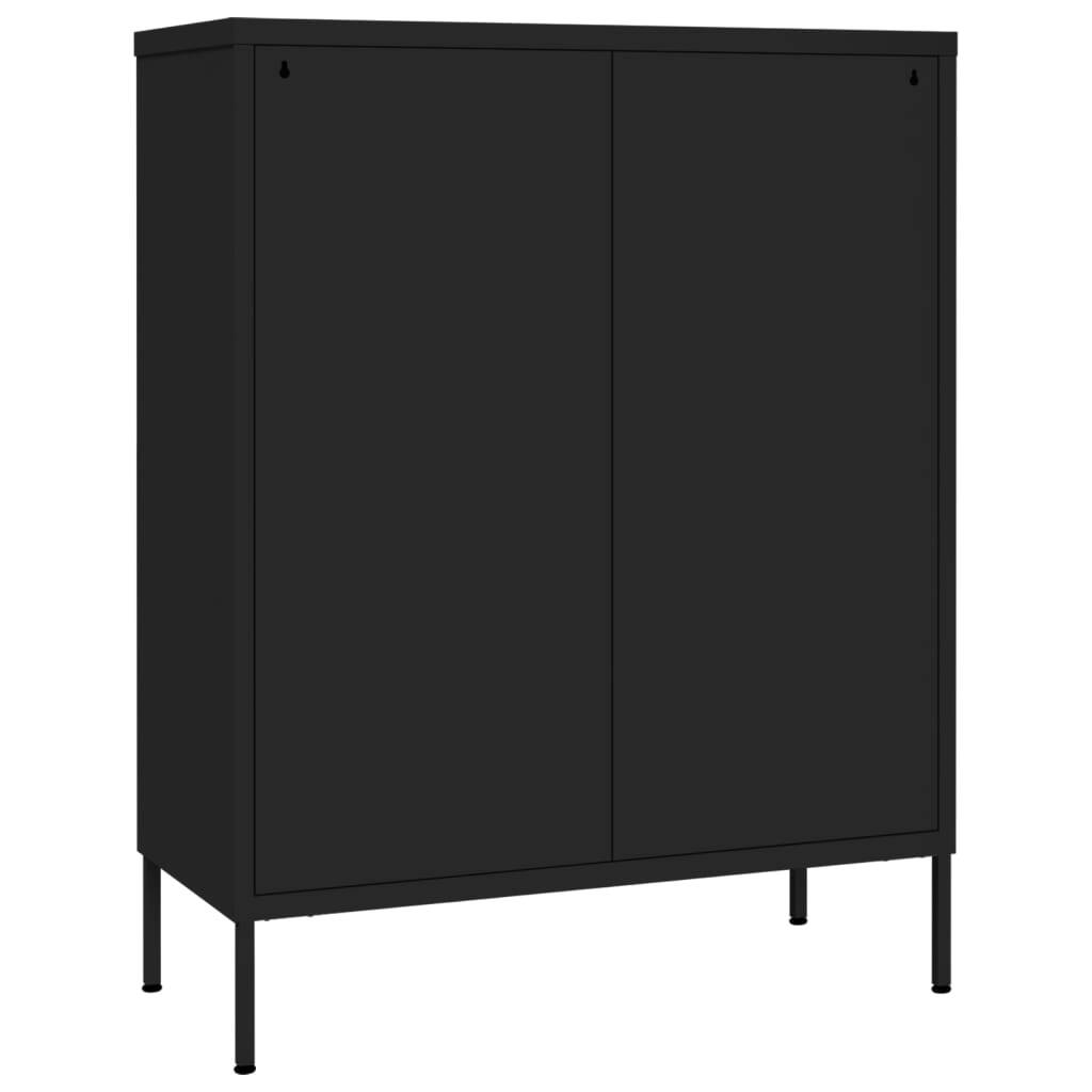 Drawer Cabinet Black 80x35x101.5 cm Steel