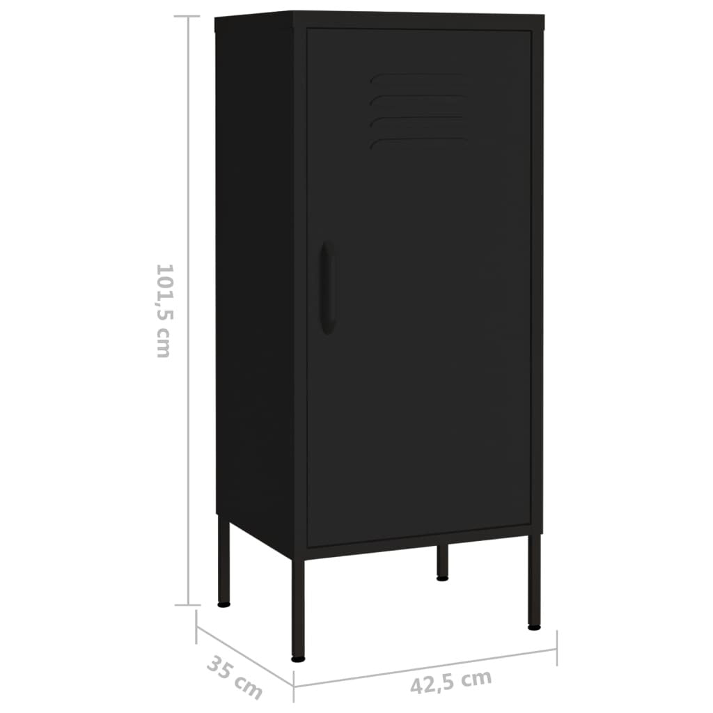 Storage Cabinet Black 42.5x35x101.5 cm Steel