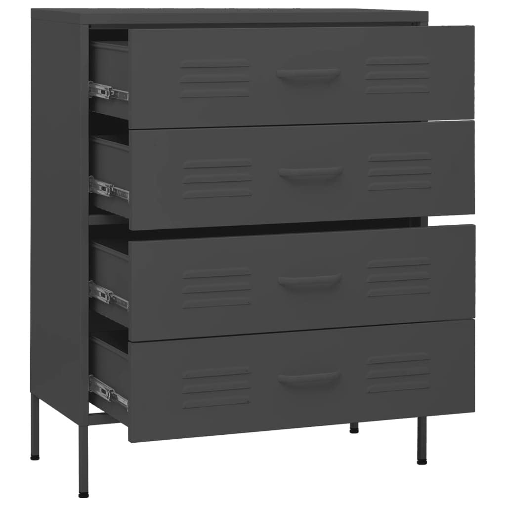 Chest of Drawers Anthracite 80x35x101.5 cm Steel