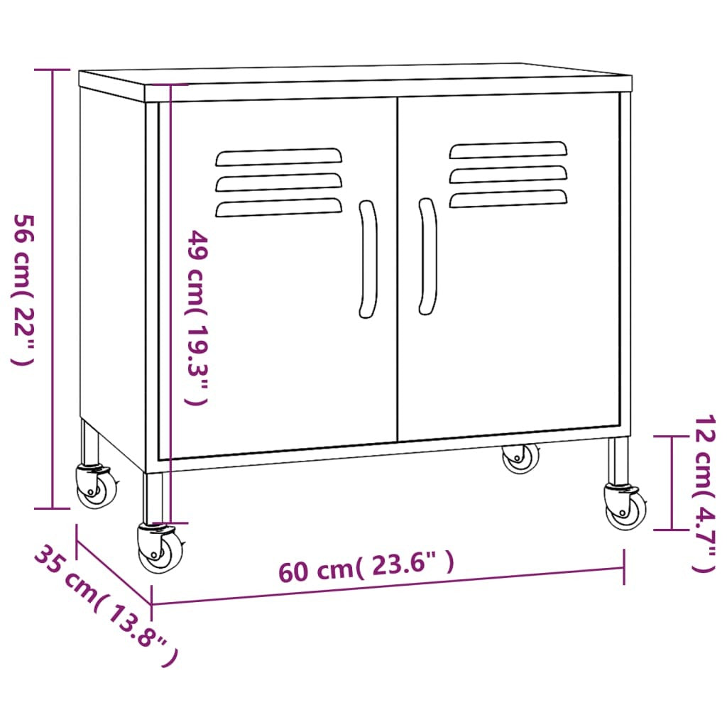 Storage Cabinet Anthracite 60x35x56 cm Steel