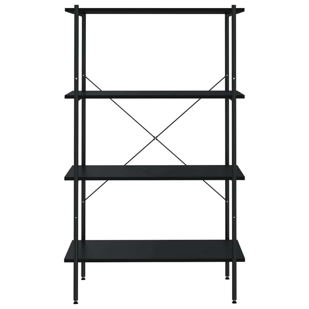 4-Tier Shelving Unit Black 80x40x130 cm