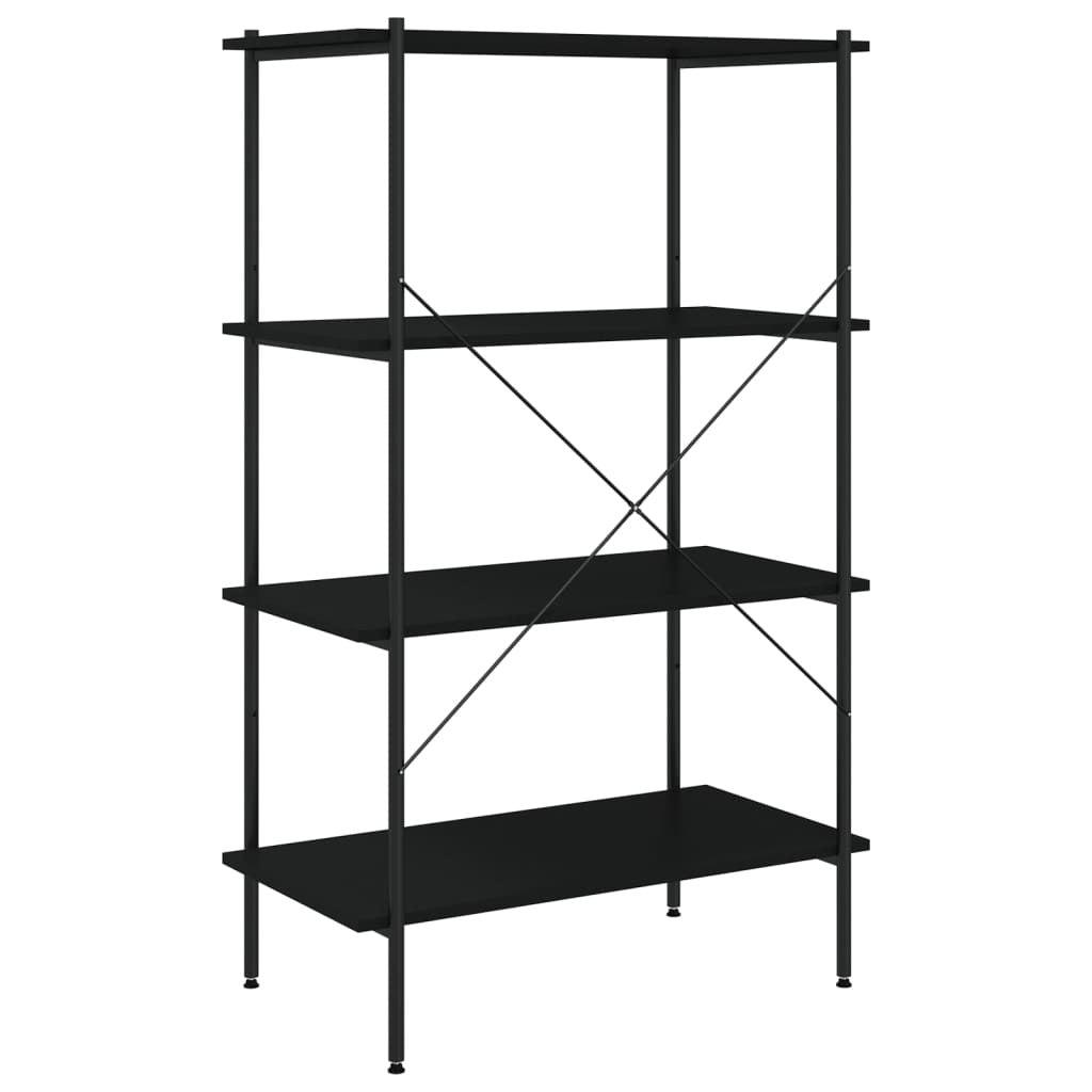 4-Tier Shelving Unit Black 80x40x130 cm