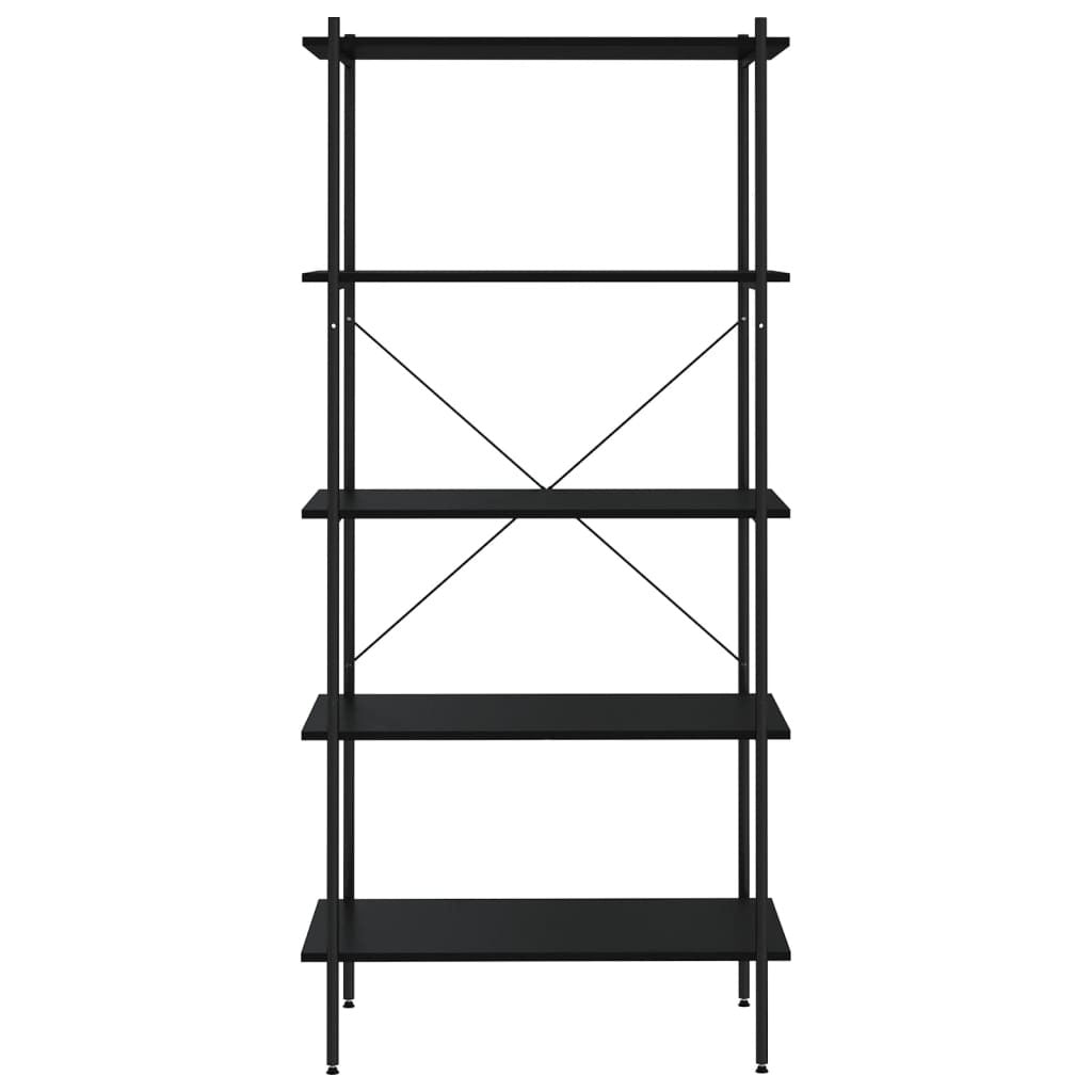 5-Tier Shelving Unit Black 80x40x163 cm