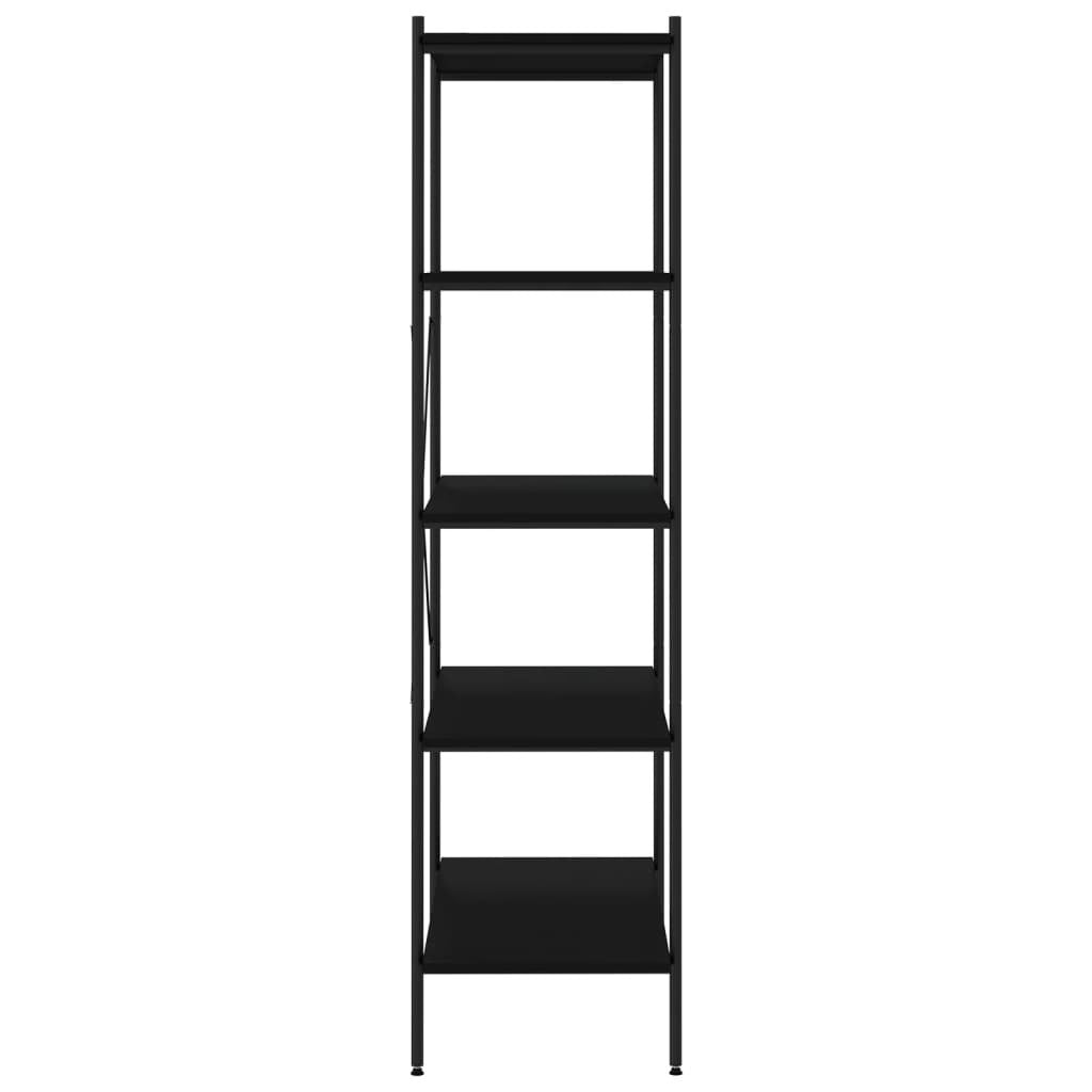 5-Tier Shelving Unit Black 80x40x163 cm